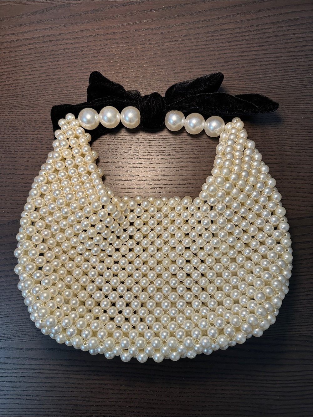 Beaded Pearl Bow Shoulder Bag - A New Day™ Off-White